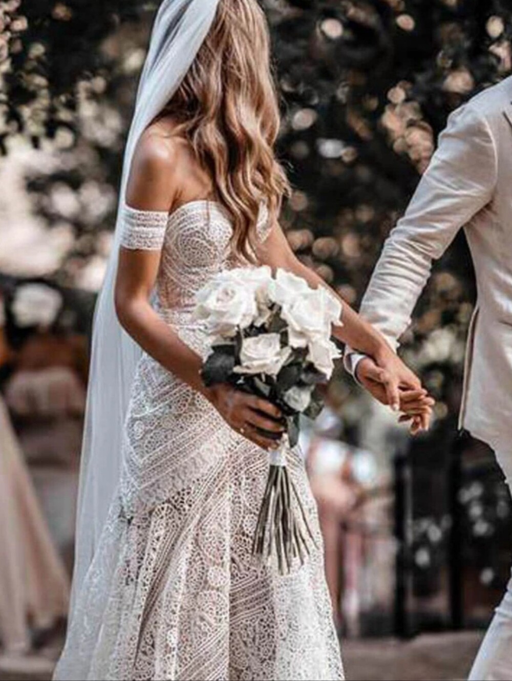 Bohemian Bridal Gown with Corset Back